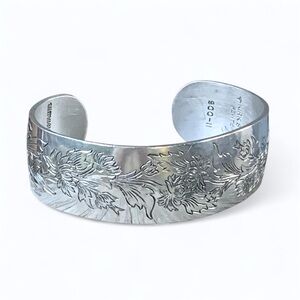 Kirk Stieff "Flower of the Month" November Pewter Cuff Bracelet